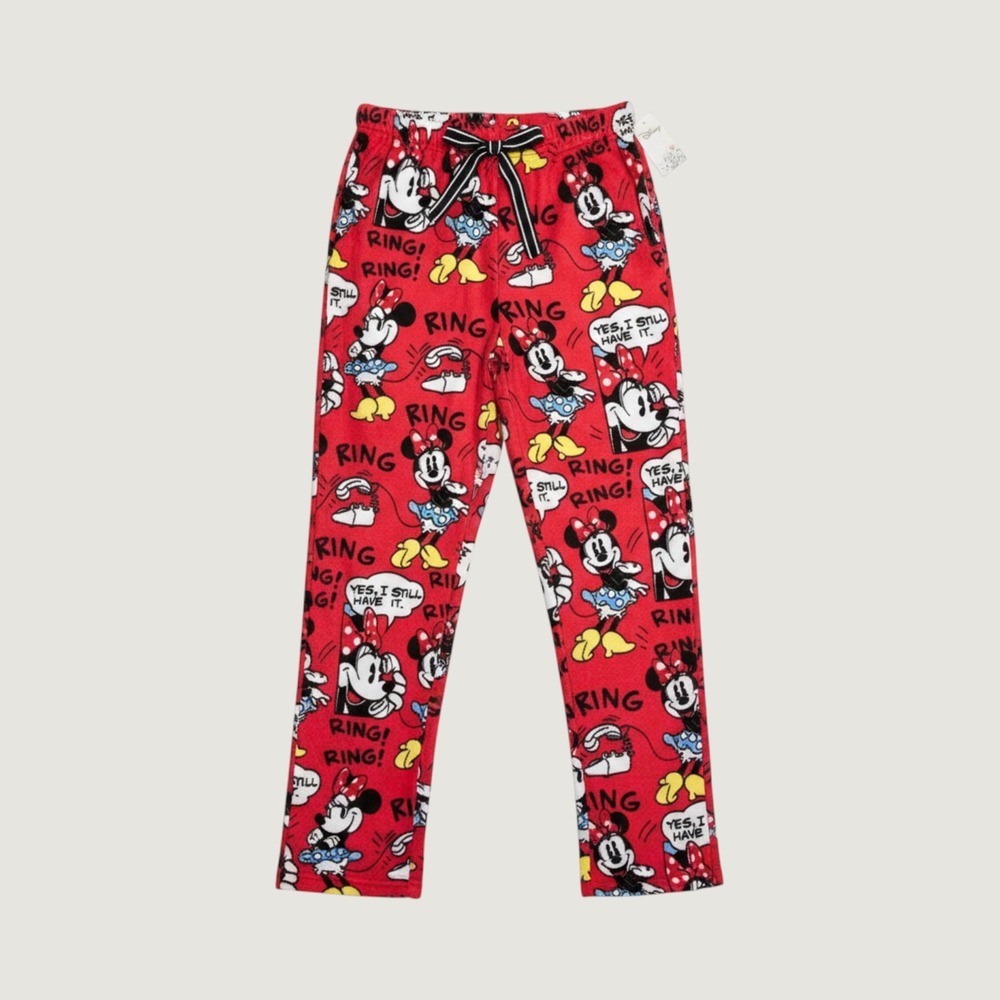 NWT Disney Minnie Mouse Pajama Pants Red Plush Sleepwear Loungewear Cartoon